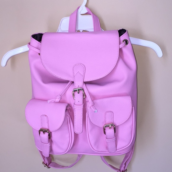 Handbags - Cute Pink faux leather backpack